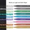 KINGART® Twin-Tip™ Metallic Pens, Brush & Fine, 10 Shimmering Colors